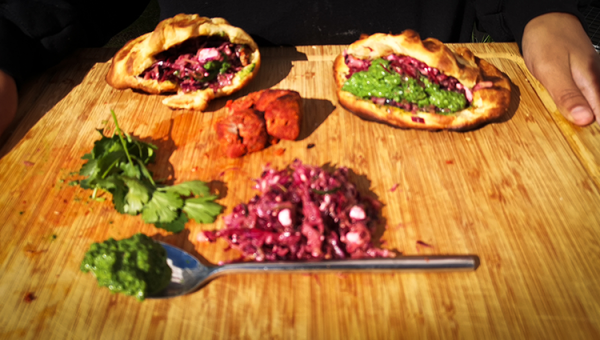 Naan Tasche mit Lamm Tandoori Naan Tasche mit Lamm Tandoori