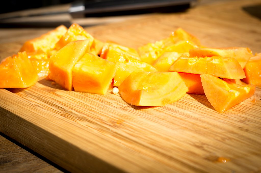 Papaya gewürfelt