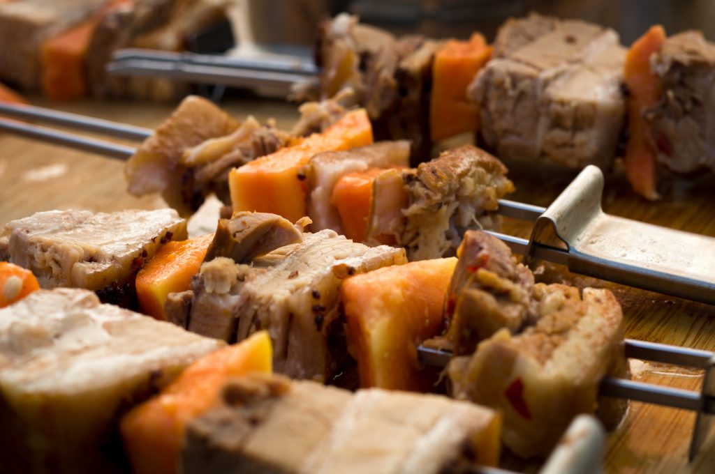 Papaya pork belly Skewers